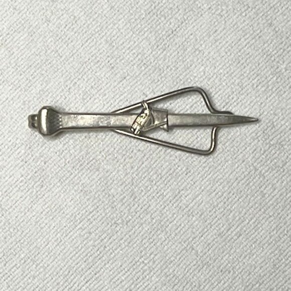 VTG Silver Tone Horse Head Equine Money Tie Clip Bar 2.5" - Picture 2 of 7